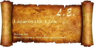Lazarovits Elza névjegykártya